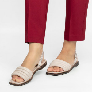 Sandale dama piele naturala matlasata DiAmanti Callatis bej nude